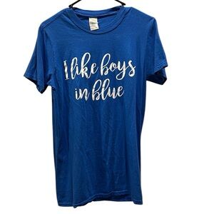 Gildan soft style “I like boys in blue” tee shirt